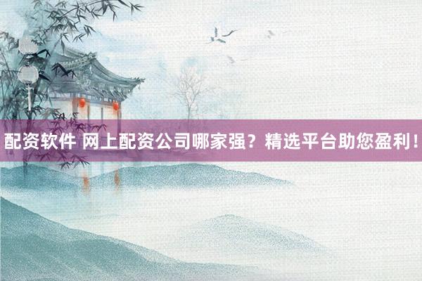 配资软件 网上配资公司哪家强？精选平台助您盈利！