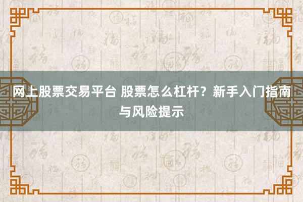 网上股票交易平台 股票怎么杠杆？新手入门指南与风险提示