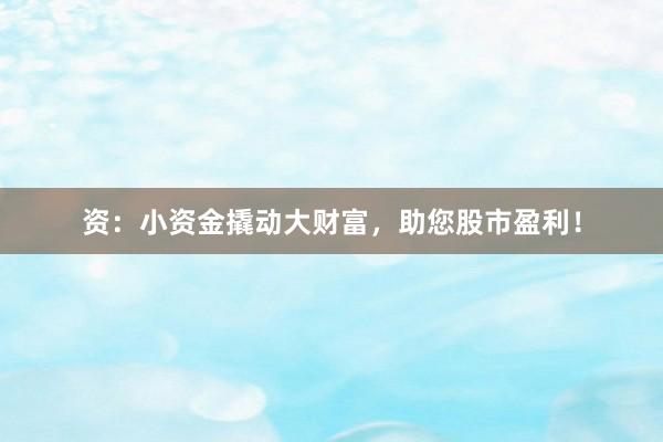 资：小资金撬动大财富，助您股市盈利！