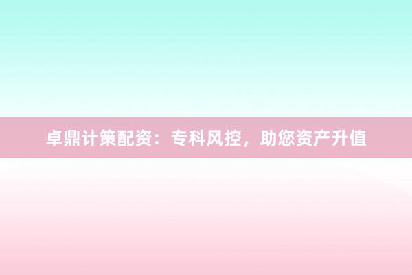 卓鼎计策配资：专科风控，助您资产升值