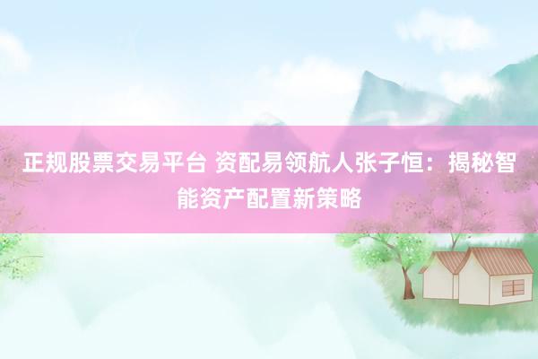 正规股票交易平台 资配易领航人张子恒：揭秘智能资产配置新策略