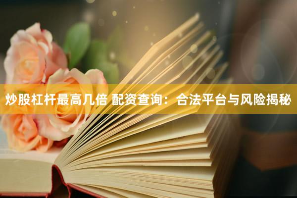 炒股杠杆最高几倍 配资查询：合法平台与风险揭秘