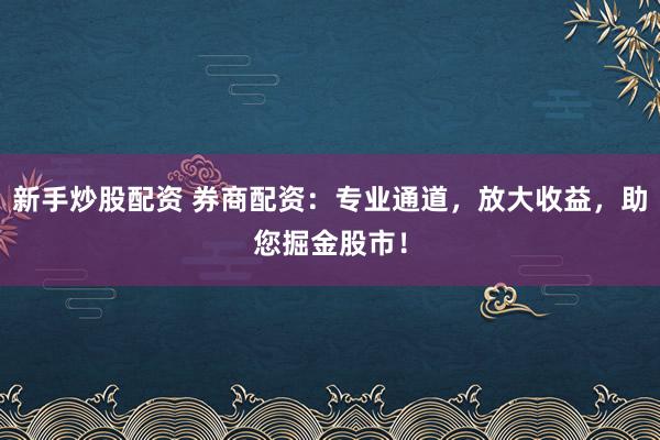 新手炒股配资 券商配资：专业通道，放大收益，助您掘金股市！